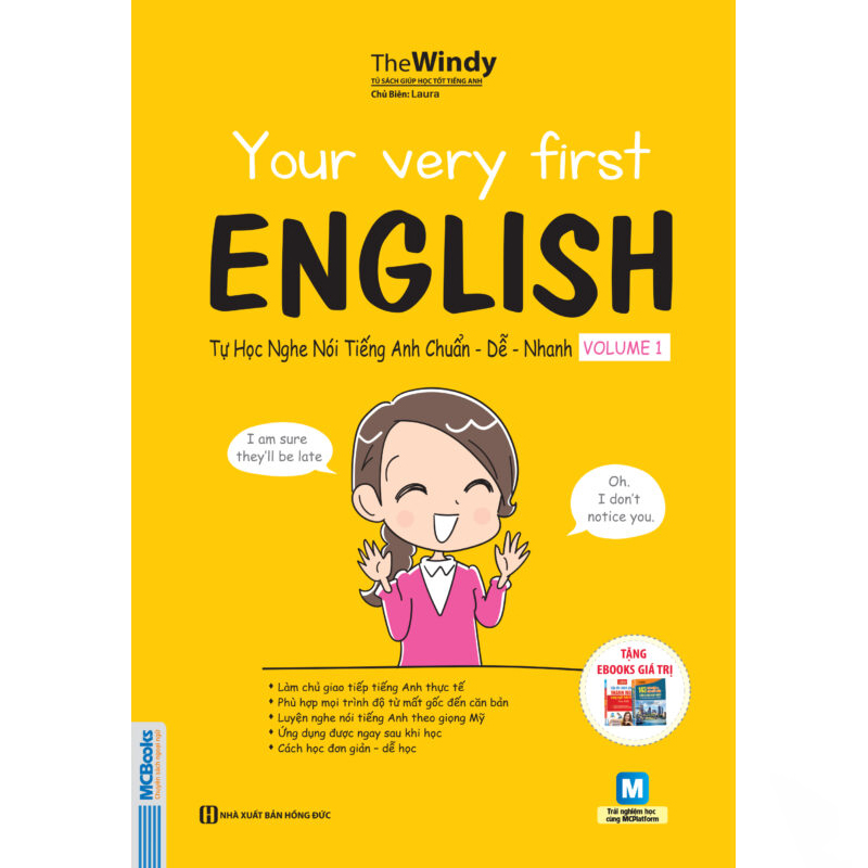 Your very first English Tự học nghe nói tiếng Anh chuẩn dễ nhanh – Volume 1 bìa trước 2d