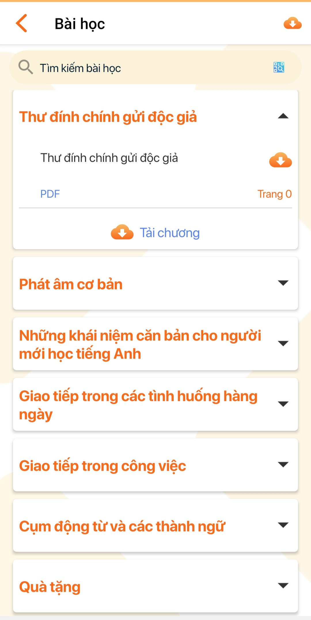 Các bài nghe và bài tập tích hợp trong App Mcbooks