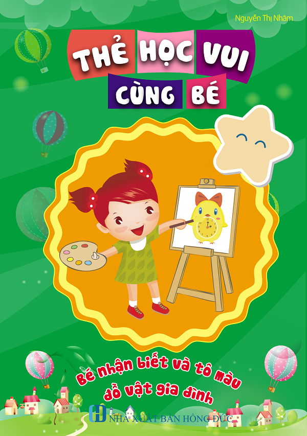 Thẻ học vui cùng bé – bé nhận biết và tô màu đồ vật gia đình