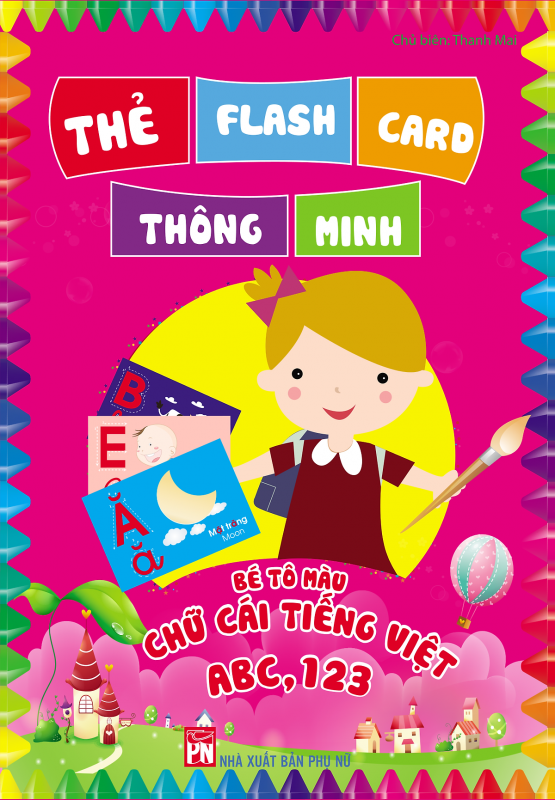 thẻ học vui cùng bé bé tô màu chữ cái tiếng việt ABC123 túi