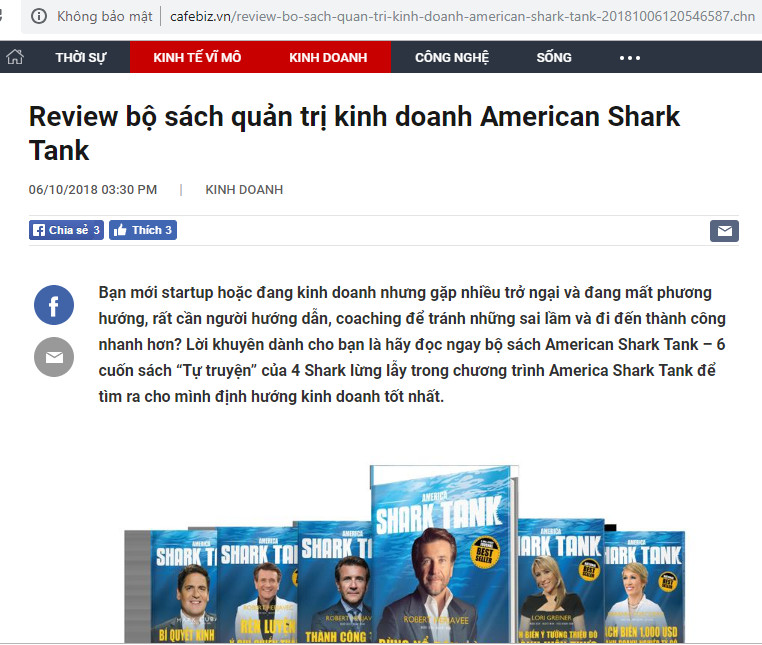 cafebiz review bo shark tank american