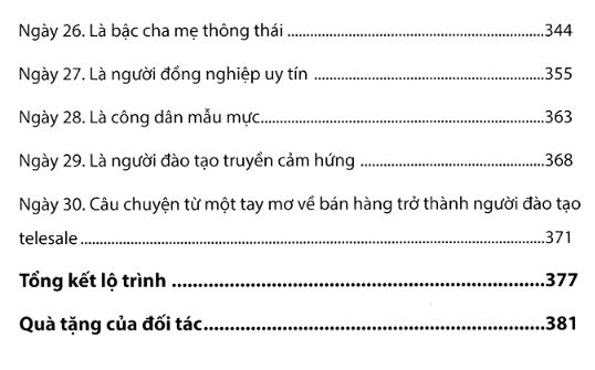 Mục lục sách Hành trình 30 ngày trở thành bậc thầy bán hàng qua điện thoại (3)