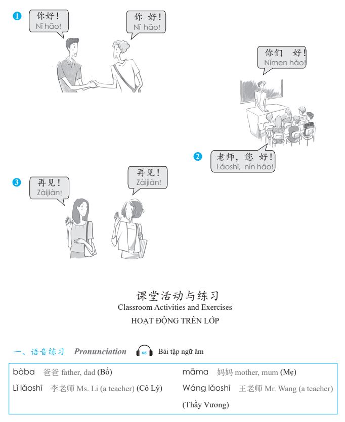 Nội dung trong cuốn Giáo trình Phát triển Hán ngữ Nói – Giao tiếp Sơ cấp 1