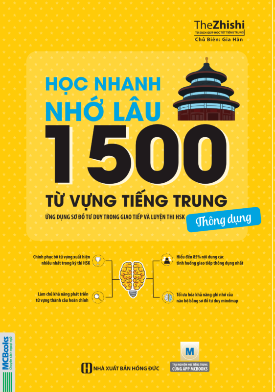 Bìa trước HOC NHANH NHO LAU 1500 TU VUNG TIENG TRUNG THONG DUNG