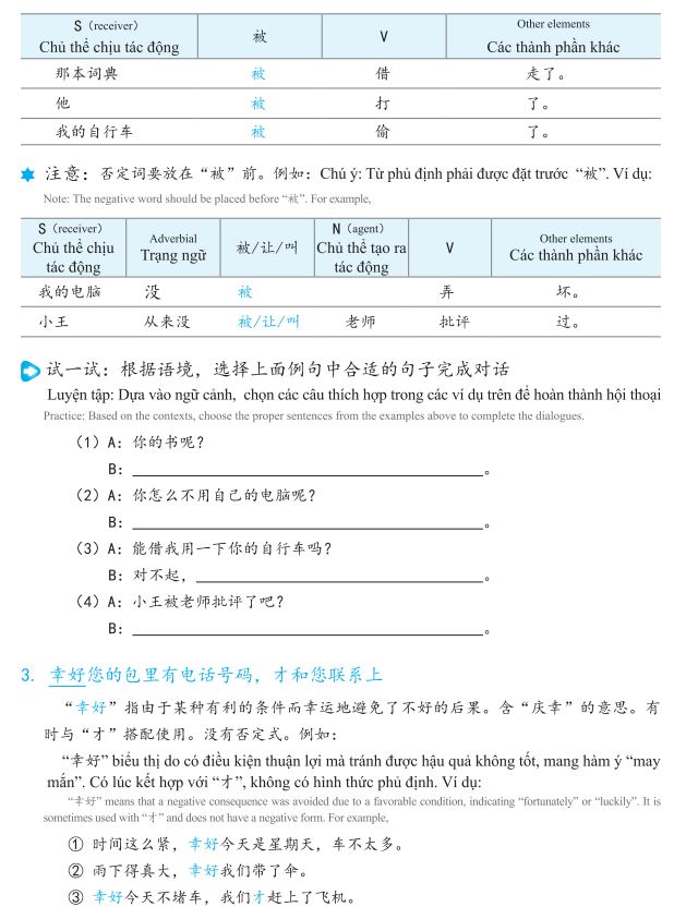 Nội dung trong cuốn Giáo trình phát triển Hán ngữ sơ cấp 2 - Tập 2