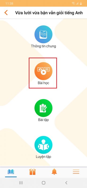 Vào phần "Bài học"