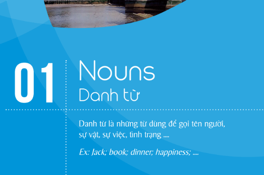 Danh từ là từ để gọi tên một người, một vật, một sự việc, một tình trạng hay một cảm xúc