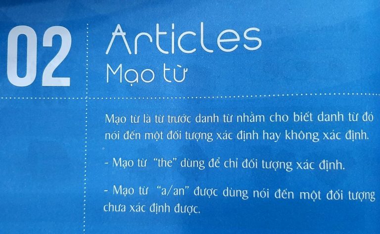 Mạo từ trong tiếng Anh