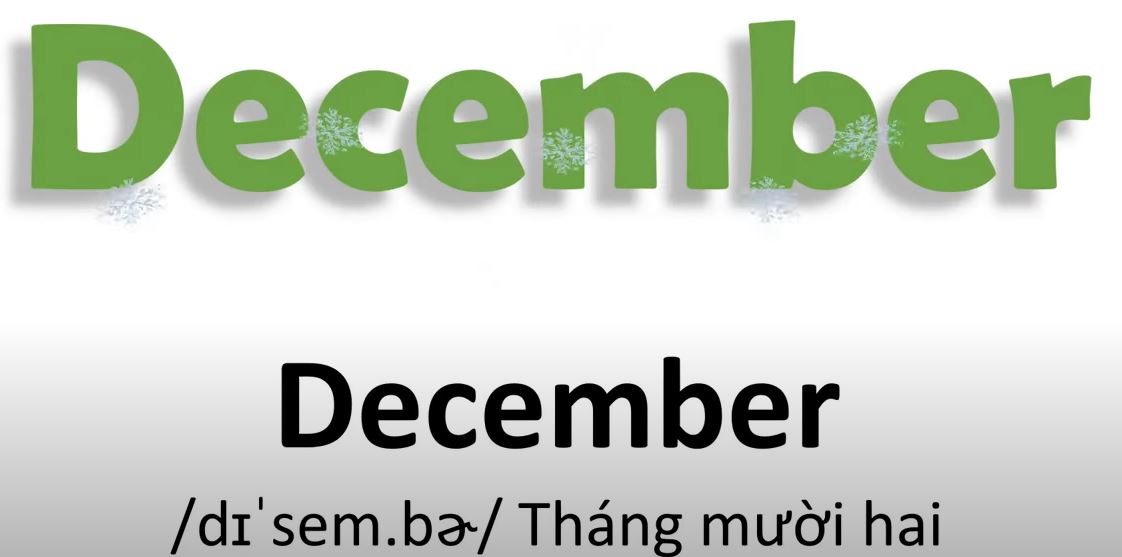 Tháng 12 tiếng Anh