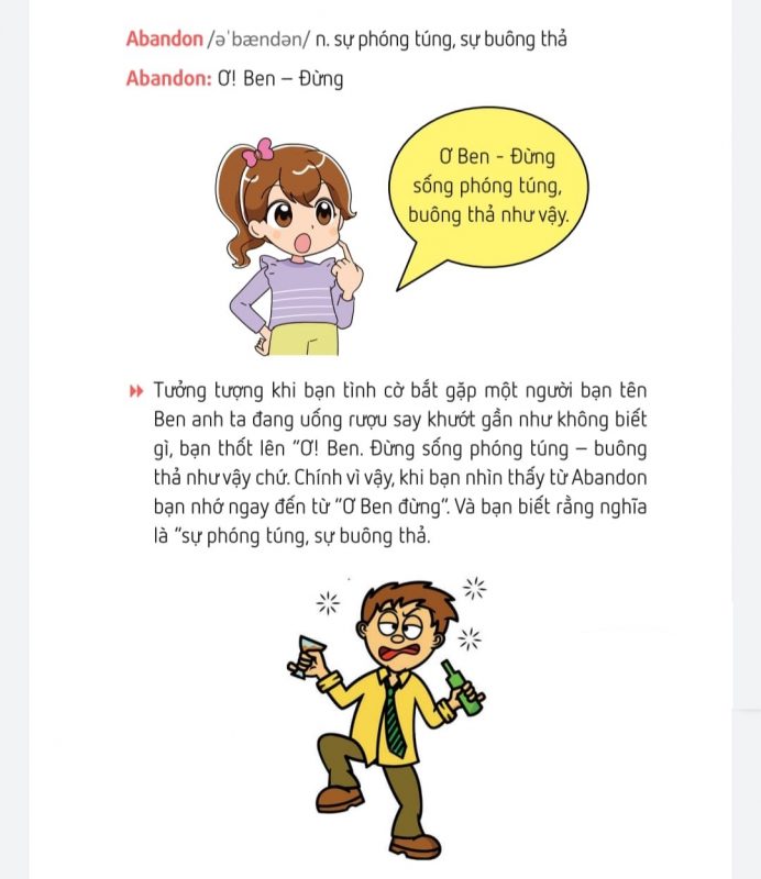 Ví dụ về việc ghi nhớ từ vựng tiếng Anh - 1