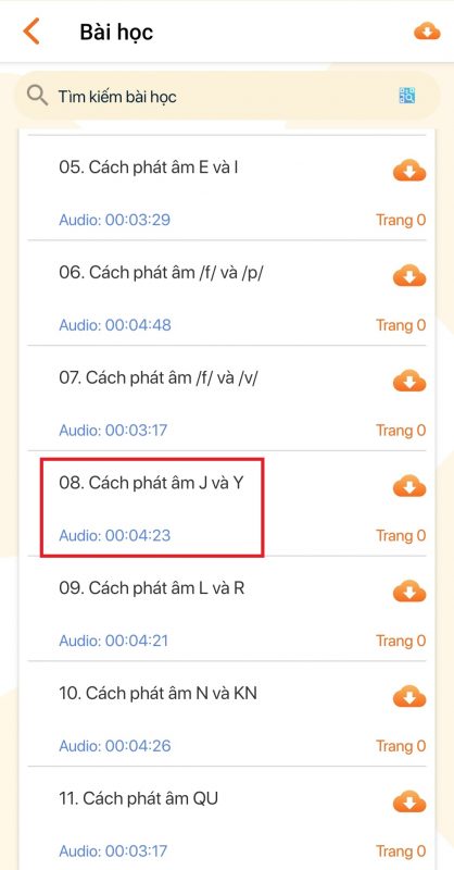 Chọn phần 08. Cách phát âm Y và J