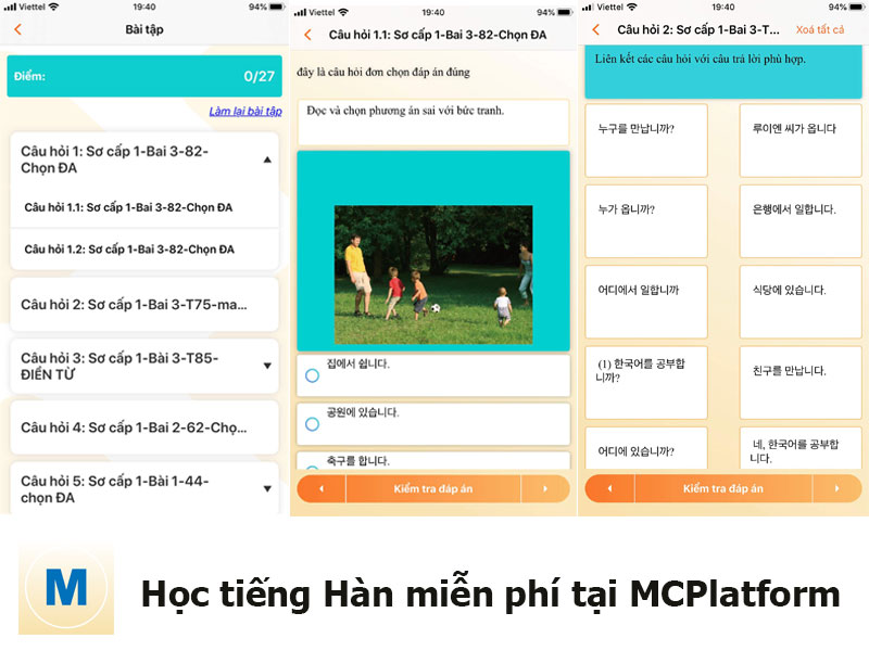 Học tiếng Hàn miễn phí cùng app MCPlatform