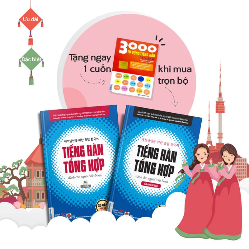Mua giáo trình tiếng Hàn tổng hợp tặng sách 3000 từ vựng theo chủ đề