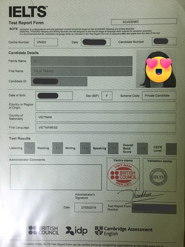 Hành trình tăng từ 4.5 lên 7.5 IELS trong vòng 1 năm