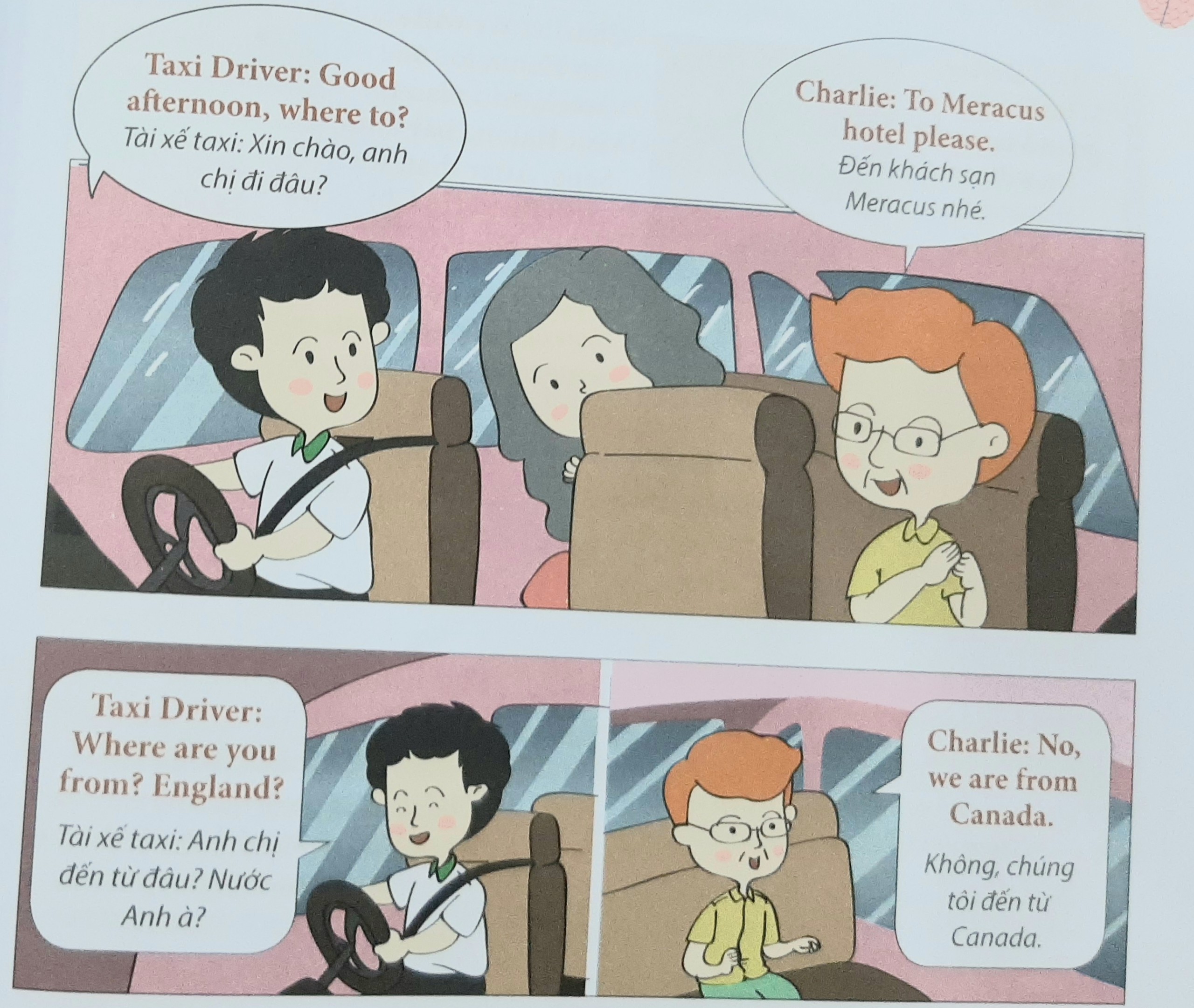 Tài xế taxi hỏi điểm đến của khách hàng