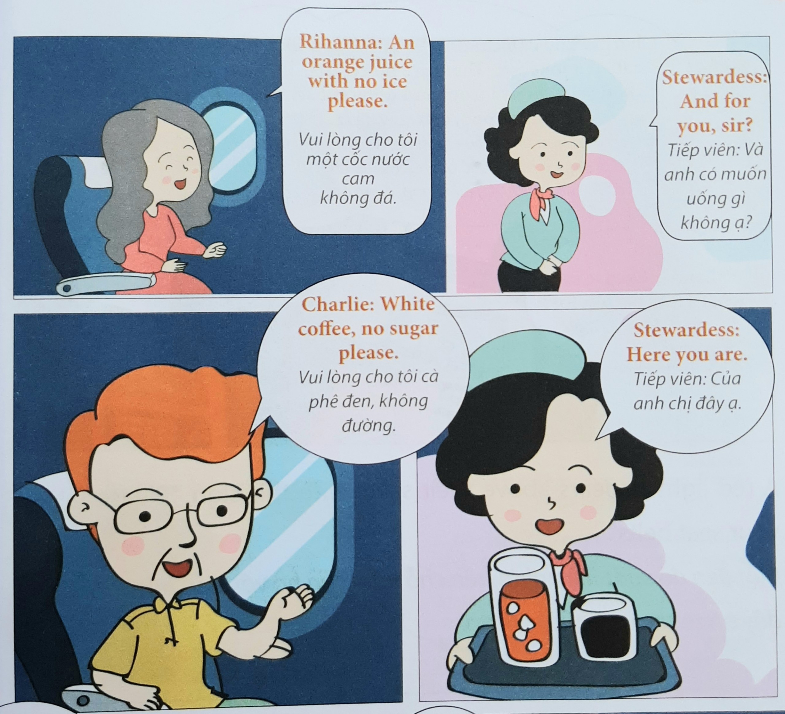 Sử dụng đồ ăn uống trên máy bay