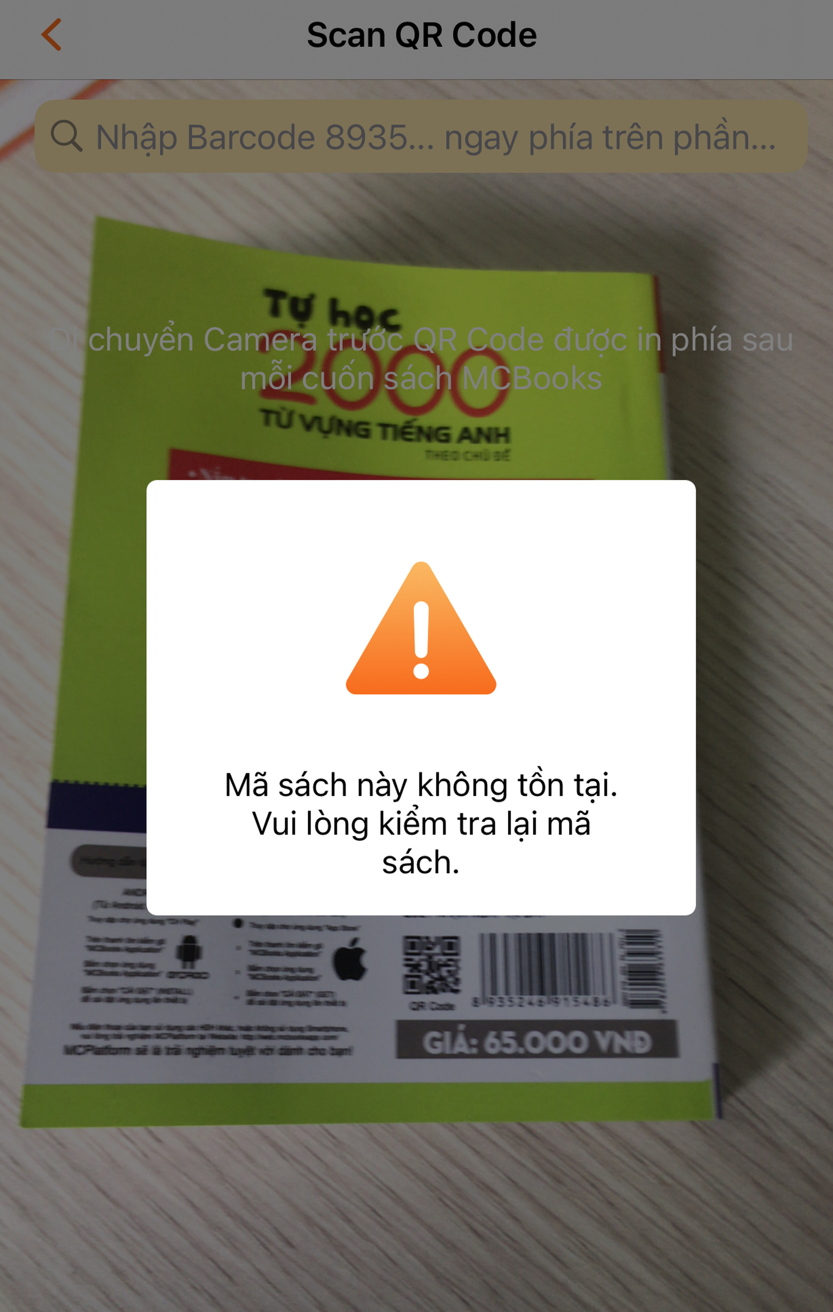 Mã QR trên các cuốn sách lậu là mã chết.
