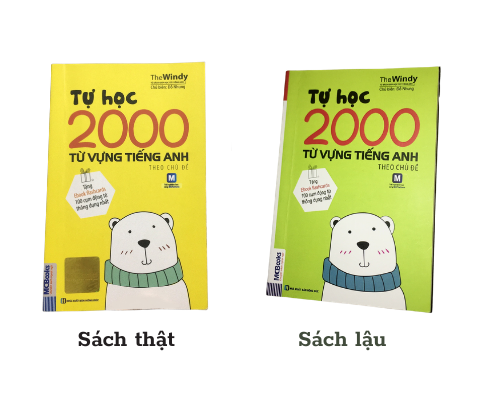 Sự khác biệt giữa sách lậu và sách thật đối với cuốn Tự học 2000 từ vựng tiếng Anh
