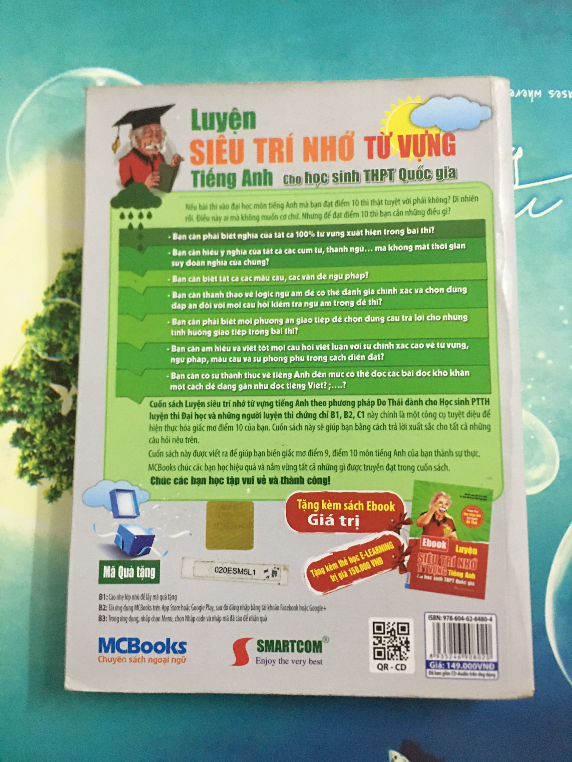 Bìa sau của cuốn Luyện siêu trí nhớ từ vựng tiếng Anh
