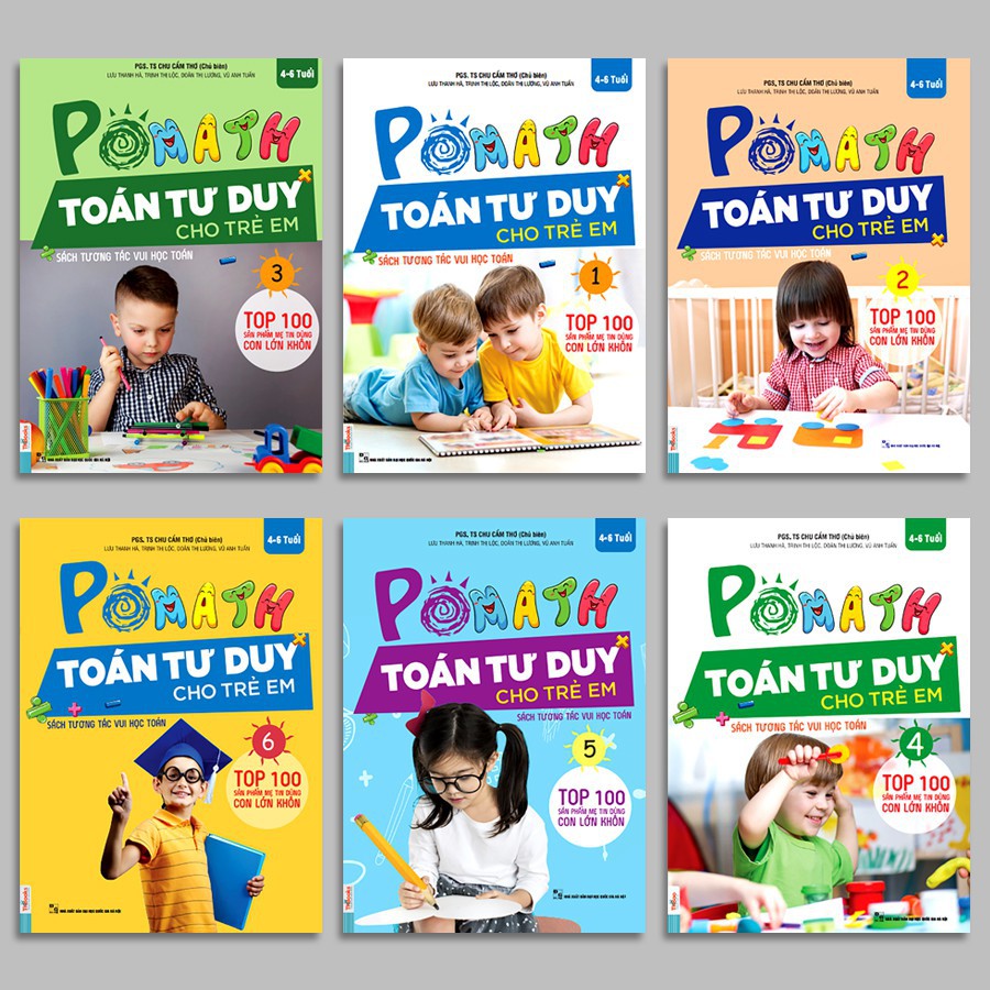 Bộ sách Pomath - Toán tư duy cho trẻ em 4 - 6 tuổi gồm 6 cuốn