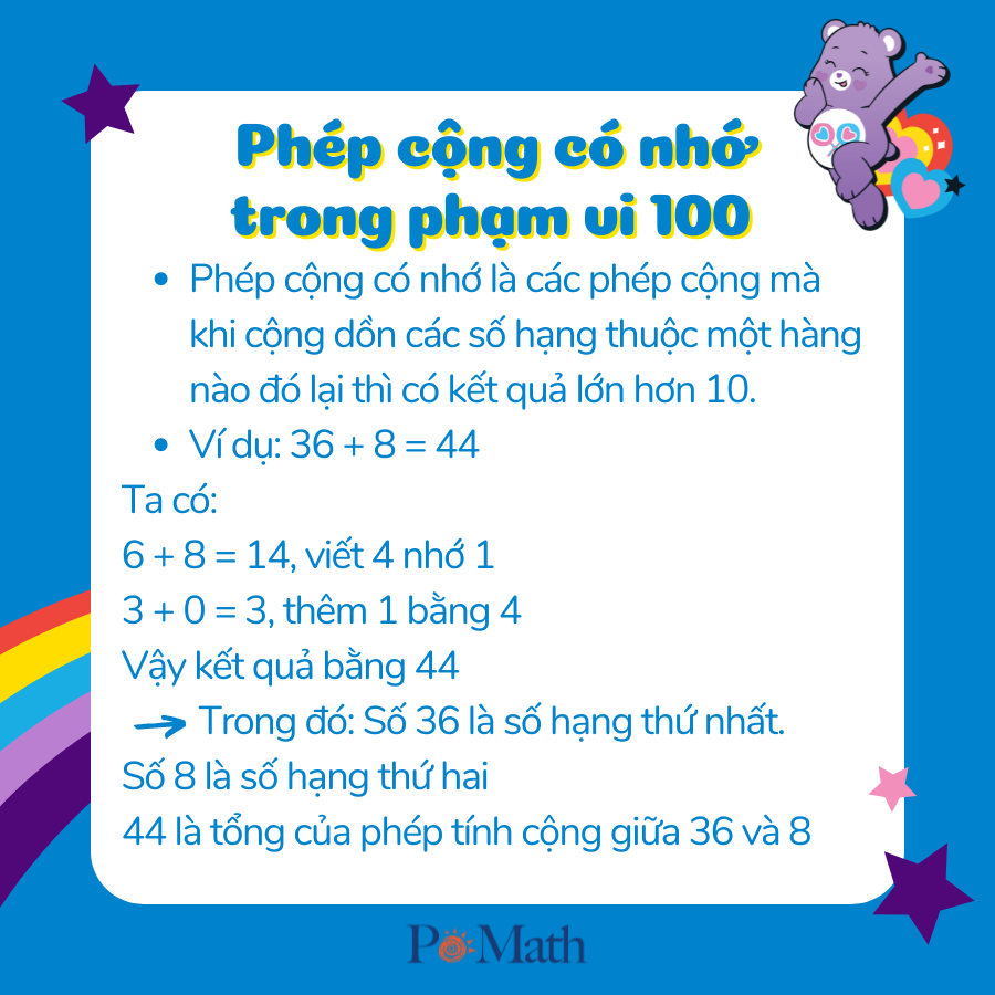 phep cong co nho trong pham vi 100