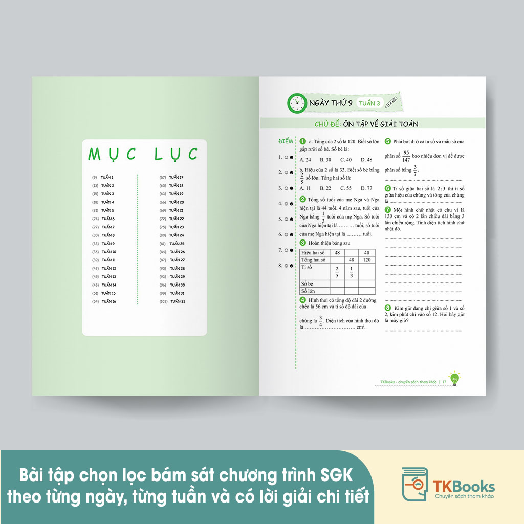 Nội dung sách bám sát chương trình Toán lớp 5 của Bộ GD