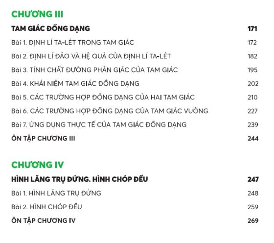 Mục lục sách Làm chủ kiến thức Toán lớp 8 - Phần Hình học (tiếp theo)