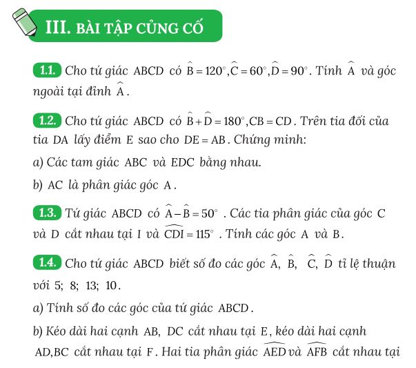 Phần "Bài tập củng cố" trong sách