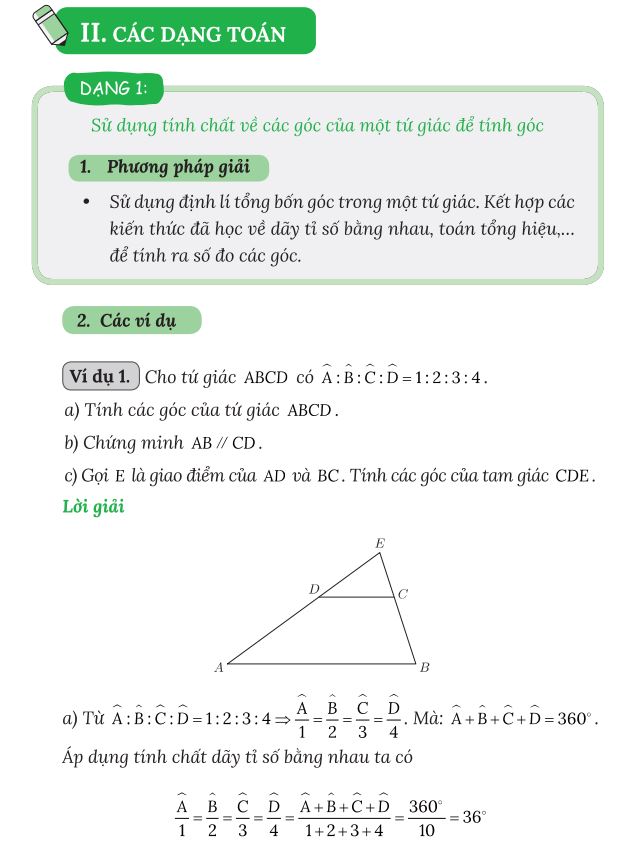 Phần "Các dạng toán" trong sách Làm chủ kiến thức Toán lớp 8 phần Hình học