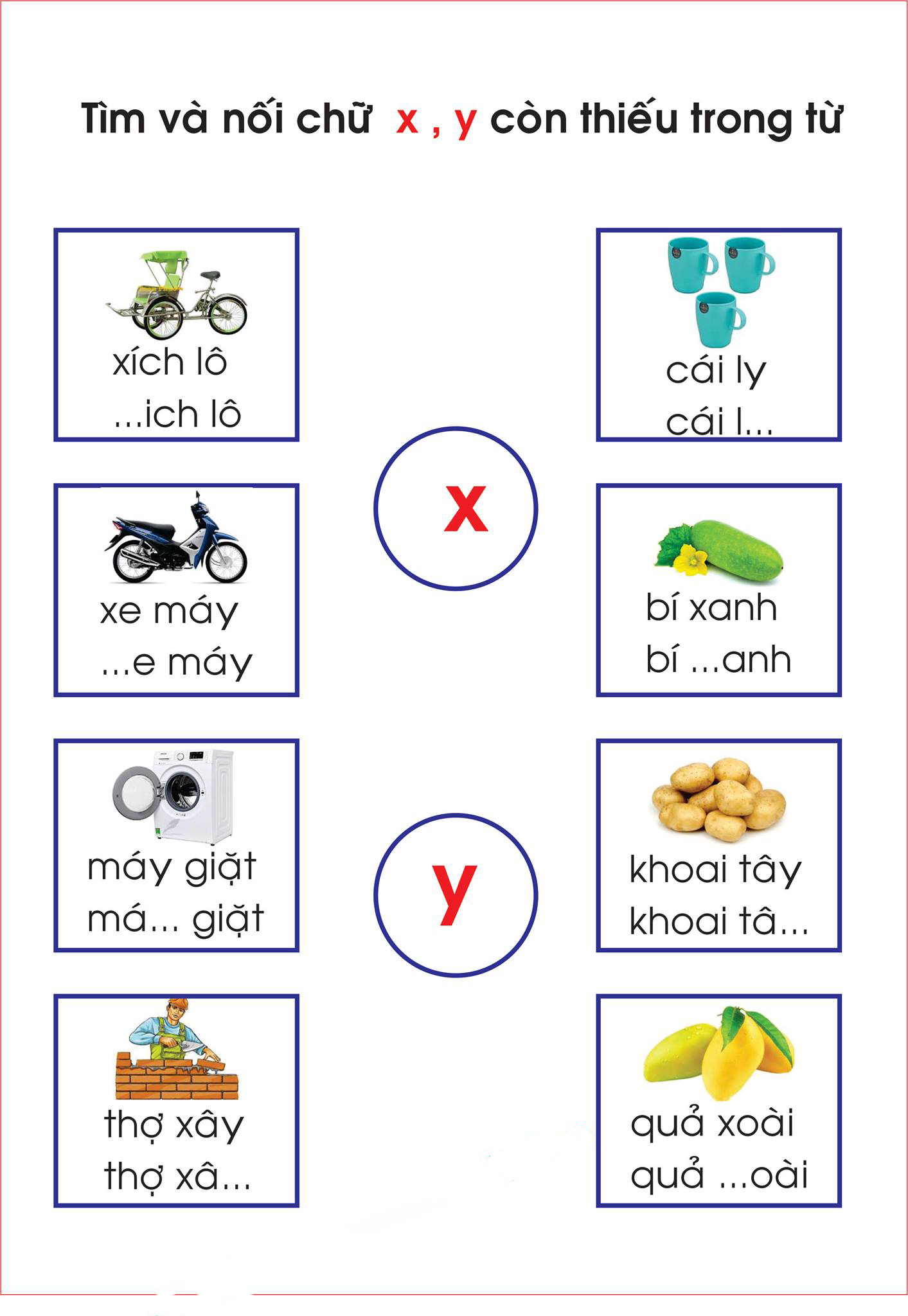 Bài tập sáng tạo tìm và nối chữ