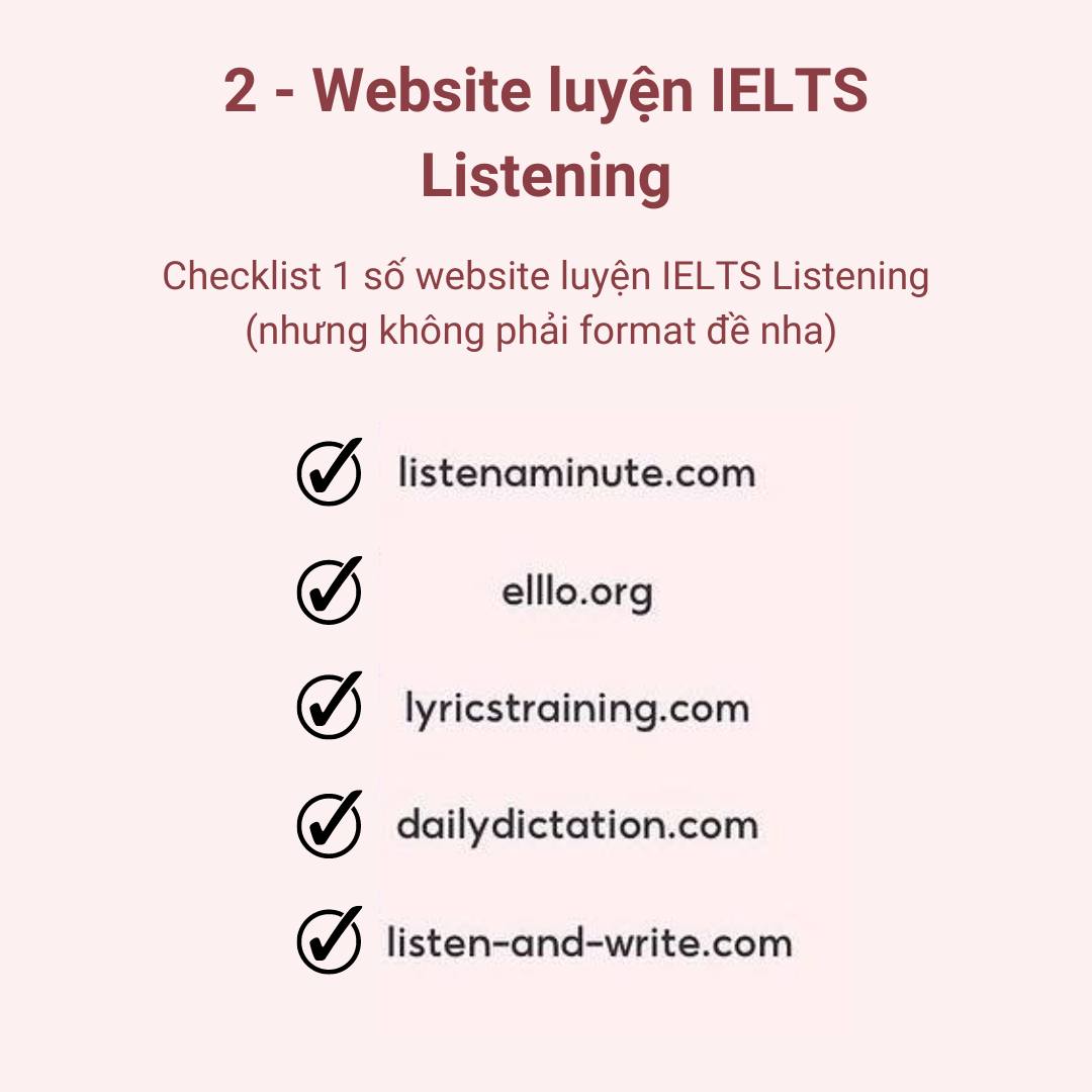 Website luyện IELTS Listening