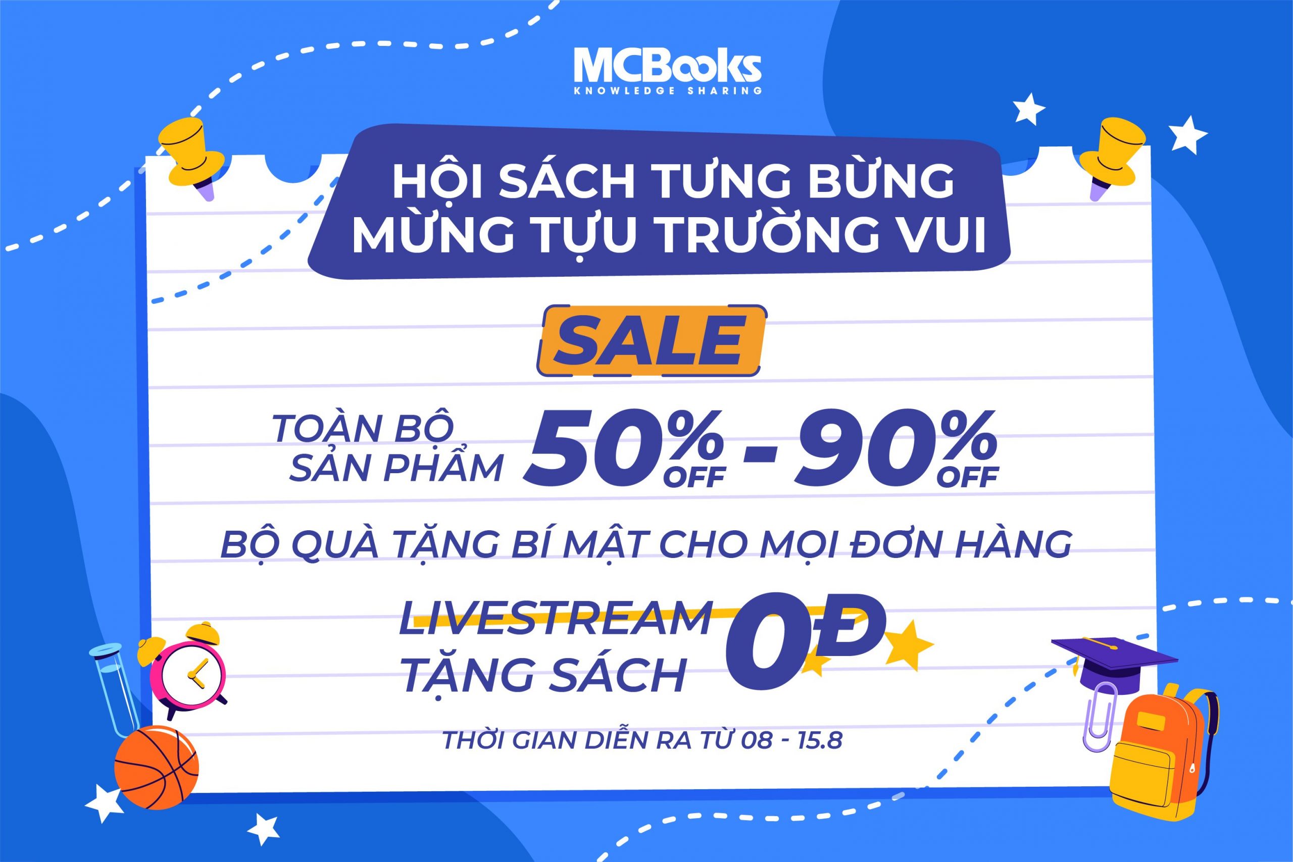 Quà tặng hội sách tháng 8 cực hấp dẫn của Mcbooks