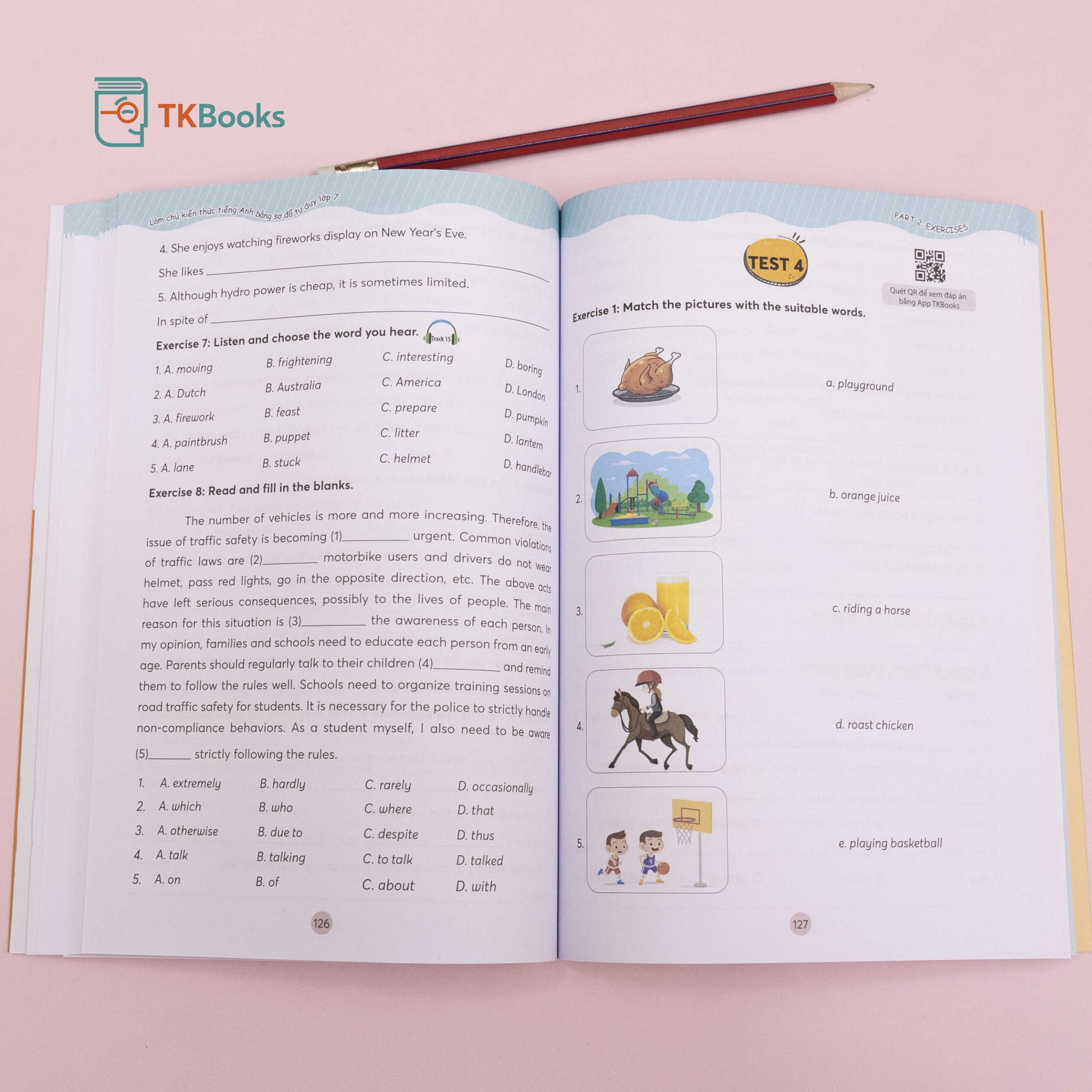 Phần bài tập luyện tập trong cuốn Làm chủ kiến thức tiếng Anh lớp 7 bằng sơ đồ tư duy