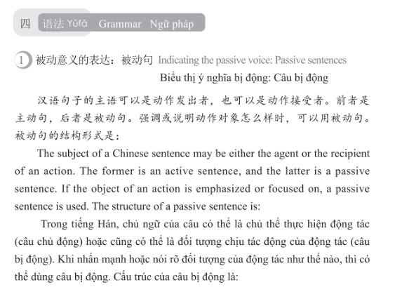 Phần ngữ pháp trong sách Giáo trình Hán ngữ 4