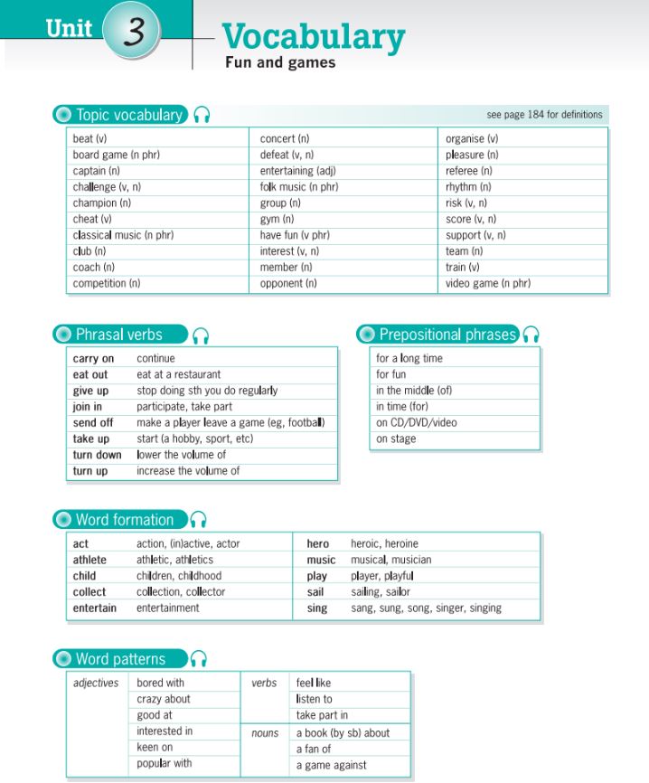 Phần từ vựng trong cuốn Destination B1 - MCBooks