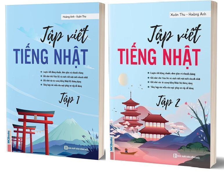 Bộ 2 cuốn Sách tập viết tiếng Nhật