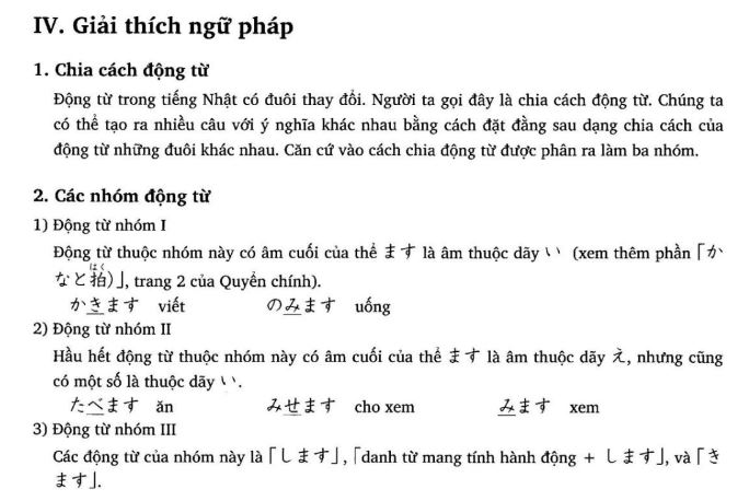 Ngữ pháp tiếng Nhật bài 14 trong giáo trình Minna no Nihongo với chủ điểm ngữ pháp là Chia cách động từ
