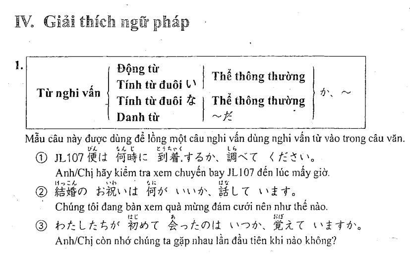 Ngữ pháp tiếng Nhật bài 40 trong giáo trình Minna no Nihongo 2 với chủ điểm ngữ pháp là Nghi vấn từ