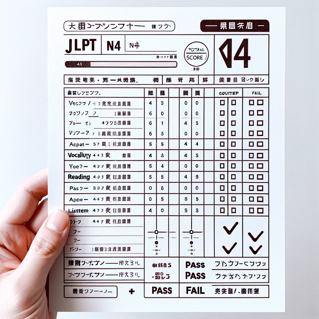 Cách tính điểm JLPT N4 sẽ dựa vào số lượng câu hỏi và số điểm trong mỗi phần thi