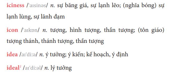 Danh từ tiếng Anh bắt đầu bằng chữ I xuất hiện khá nhiều trong giao tiếp tiếng Anh hàng ngày