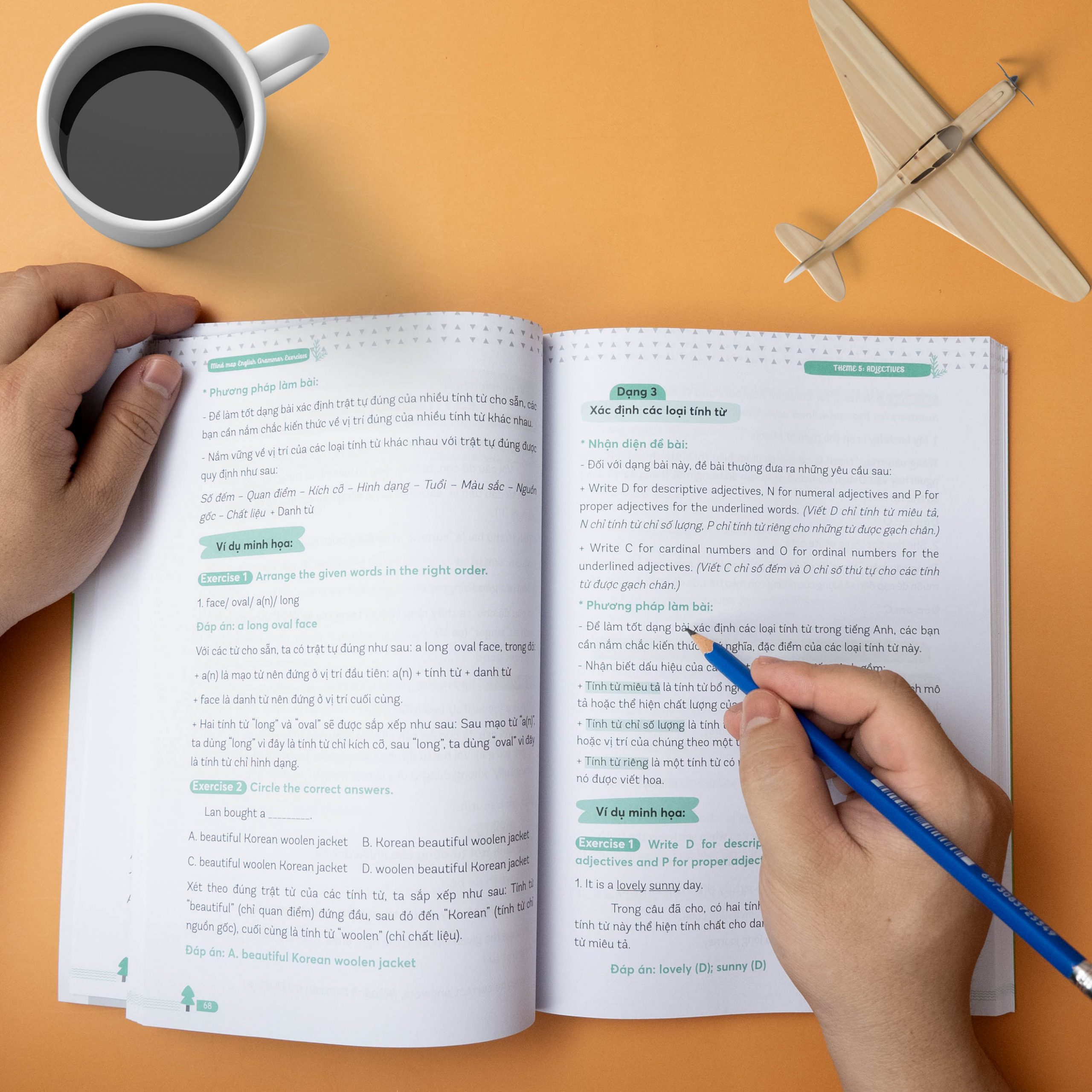 Bên trong cuốn sách Mind map English Grammar Practice Exercises - Bài tập thực hành ngữ pháp tiếng Anh bằng sơ đồ tư duy