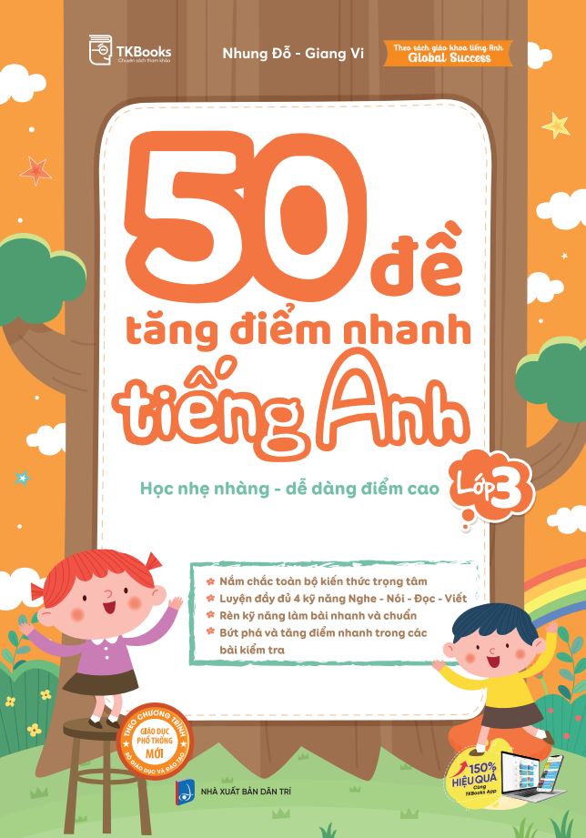 Cuốn sách 50 đề tăng điểm nhanh Tiếng Anh lớp 3