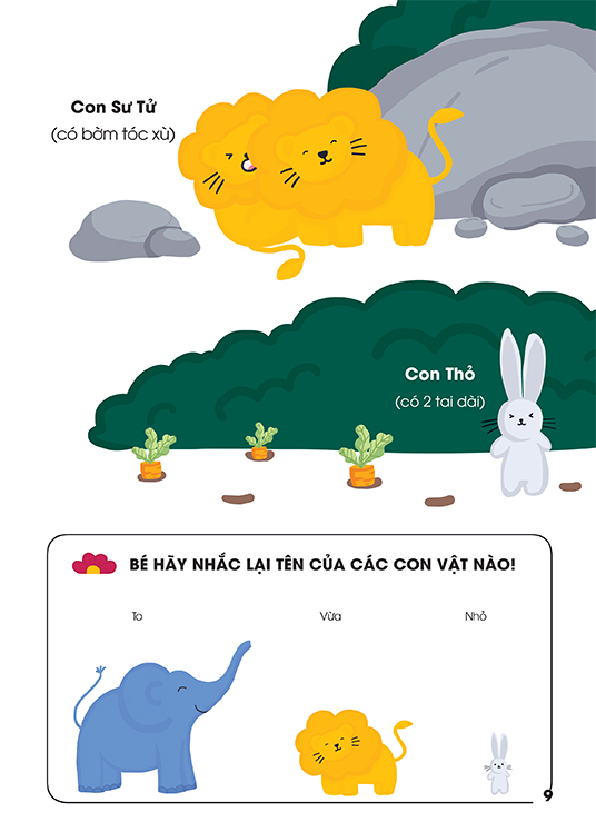 Nội dung trong sách Cùng Con Học Nói 1- Cùng Nói To Nào!