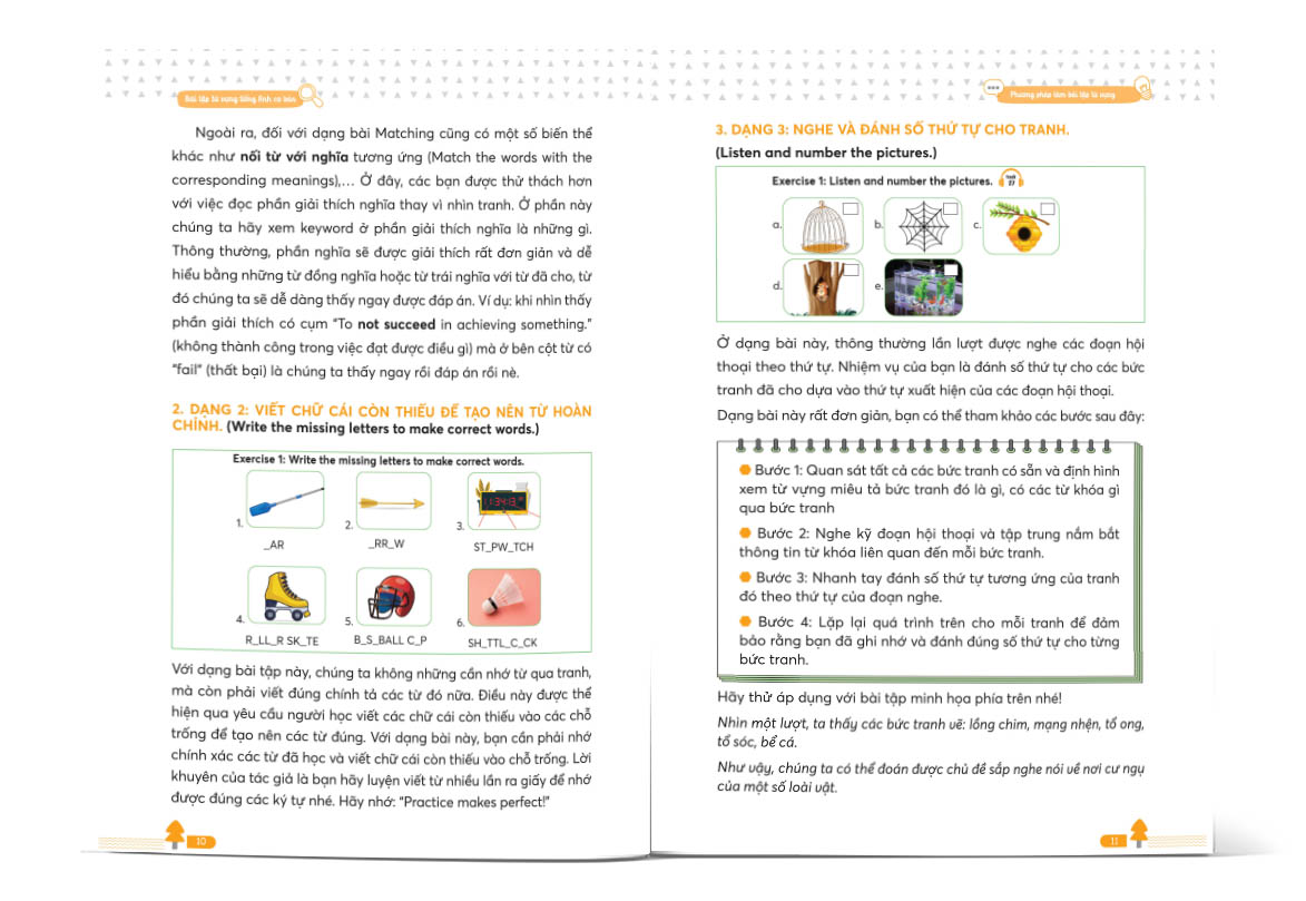 Bên trong cuốn sách Basic English Vocabulary Exercises - Bài tập từ vựng tiếng Anh cơ bản