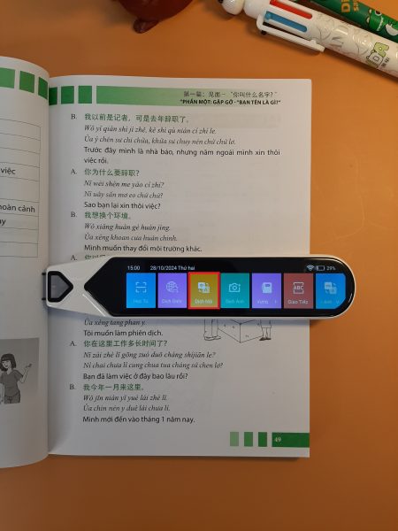 Chế độ "Dịch Nói" trên Smart Pen MC08 sẽ giúp bạn dịch tiếng Trung cực nhanh và chuẩn xác