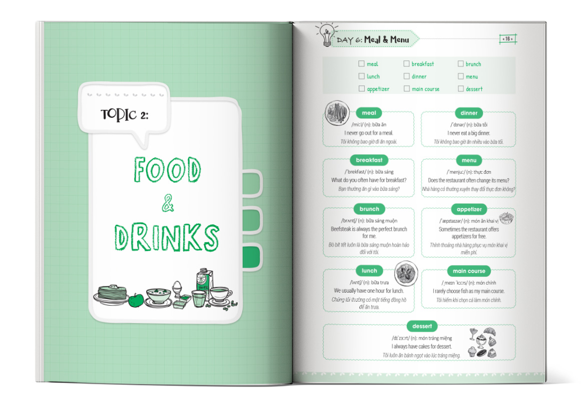 Nội dung bài học trong Mastering English Vocabulary - 180 Ngày Làm Chủ Từ Vựng Tiếng Anh