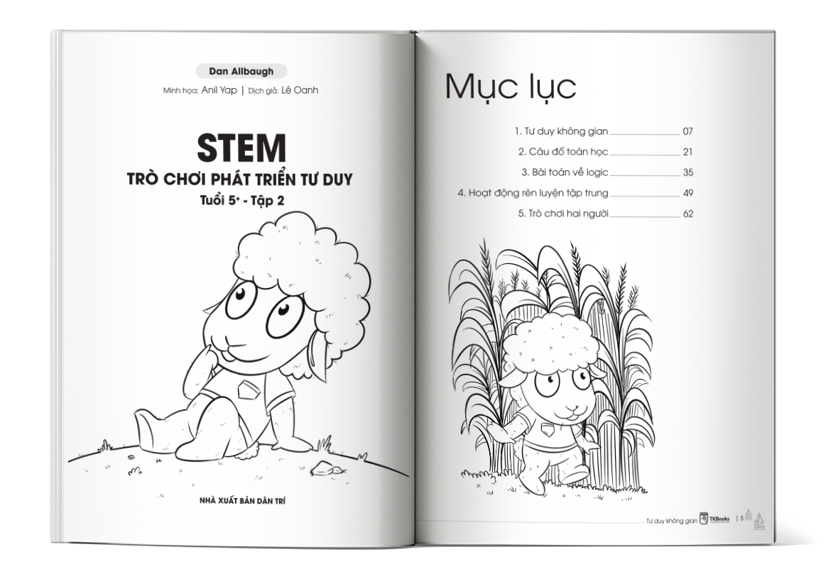 Mục lục của cuốn sách STEM trò chơi phát triển tư duy tuổi 5+ - Tập 2