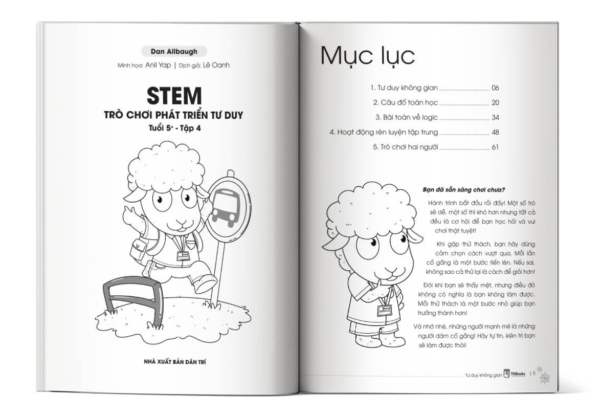 Mục lục của cuốn sách STEM Trò Chơi Phát Triển Tư Duy Tuổi 5+ – Tập 4